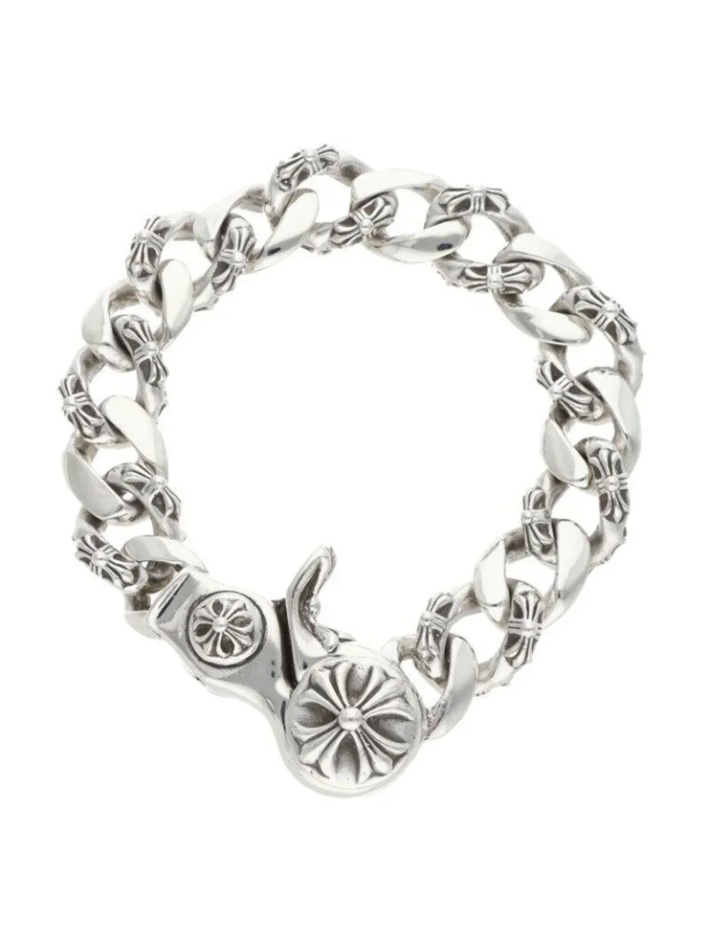 Chrome Hearts Fncy Chn Lnk Fancy Link Clip Silver Bracelet